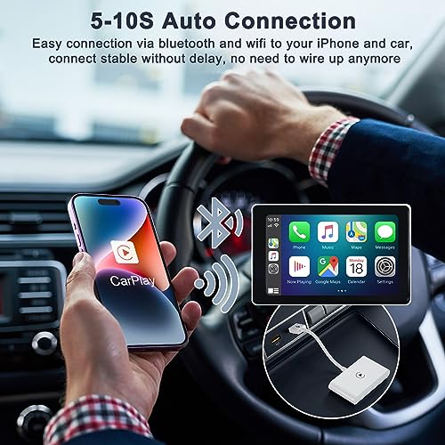 Adaptador CarPlay sem fio para iPhone, Dongle sem fio CarPlay Plug & Play 5Ghz WiFi Auto-Connect Sem
