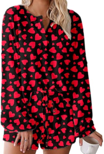 Image of Roshop Halloween Pajama Women's Pumpkin Matching Top & Shorts Loungewear Set