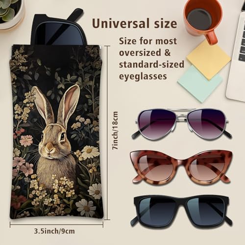 Image of Eyeglasses Sunglasses Case PU Soft Squeeze Top Glasses Pouch for Women Men,Animal Pattern Portable Anti Scratch