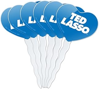 Ted Lasso Logo Heart Love Cupcake Picks Toppers Decoration Set of 6