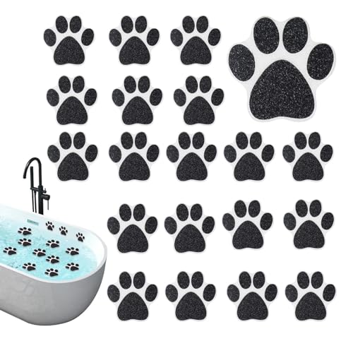 Pegatinas antideslizantes para bañeras, 20 unidades, en forma de huellas de perro, pegatinas antideslizantes para la ducha, para niños, bebés, personas mayores, spa, niños pequeños, personas mayores