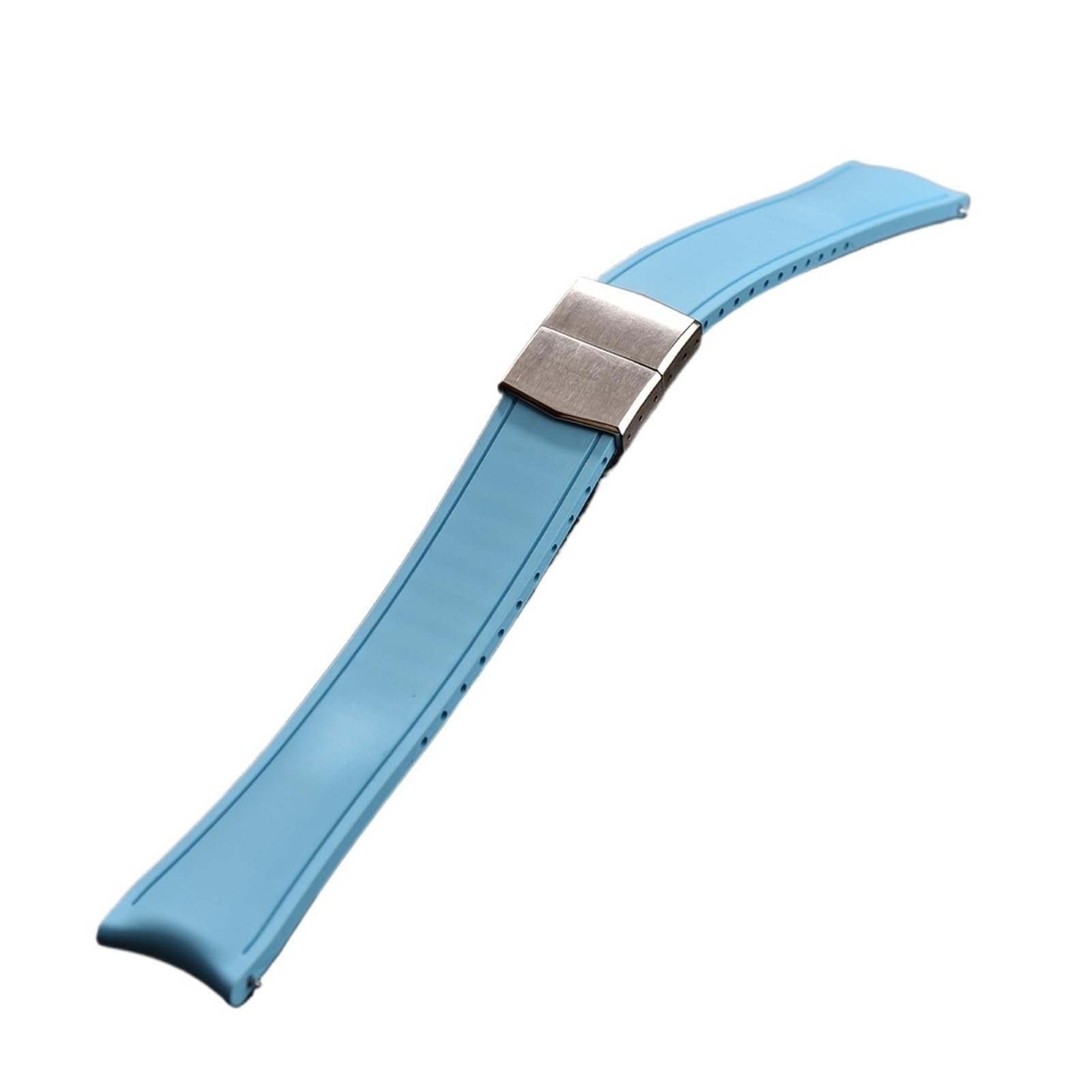 Design incurvé CTS FKM - Bracelet de montre en caoutchouc - 20 mm - 22 mm - Boucle papillon à libération rapide - Bracelet de sport réglable - Compatible avec les hommes et les femmes