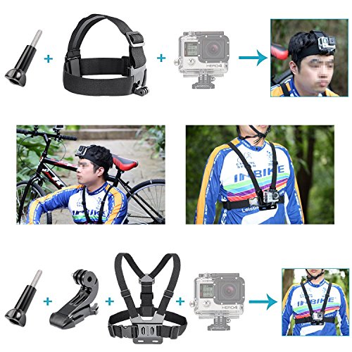 Image of Action Pro Flotation Handle+Head Strap+Chest Strap Kit Compatible with GoPro-13 /12 /11 /10 /9 /8 /7 /6 /5 /SJCAM /Yi /4K Eken etc Action Camera
