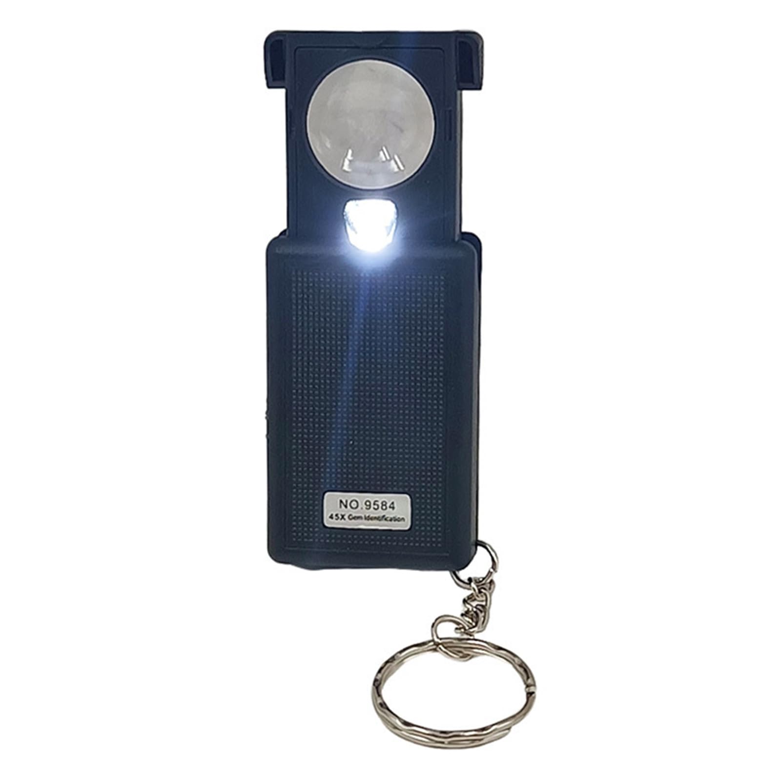 LED Illuminating Magnifier Lens 45X Magnification Portable Size Featuring Keychain for Easy Carrying and Fine Viewing ABS Magnifier