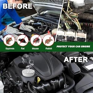 Rodent Repellent for Car Engines, Under Hood Rodent Repellent, Rat Repellent for Car,Peppermint Oil to Repel Mice and Rats, Mouse Repellents Outdoor, Keeps Mice Away, Rat Deterrent Indoor-2P