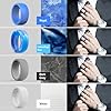 King Will Bagues bombées en silicone pour homme – Alliances confortables et respirantes pour homme en gris, camouflage, bleu, blanc – 8,5 mm de large – Parfaites pour les styles de vie actifs, V #2