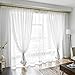 Produktbild YHviking Prinzessin Wind Blackout Vorhang,Gardine Aus Voile,Einfach Zu Waschen Verhindern, DASS Sonnenlicht Für Vom Boden Bis Zur Decke Bay-Fenster Schlafzimmer(1 Vorhang)-Weiß 350x270cm(138x106inch)
