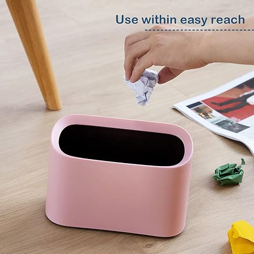 Miniatura 6 de Mini basurero de escritorio, pequeño cubo de basura con bolsas de basura, cubo de basura pequeño para encimera de 1.5 L, cesta de basura pequeña del