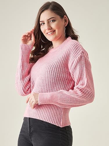 Image of Modeve Solid Round Neck Casual Women Sweater||Winterwear||