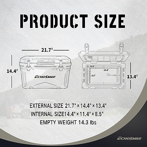 EchoSmile 25/30/35/40/60/75 Quart Rotomolded Cooler, Built to Stand up to The Rigors of The Journey - Image 4