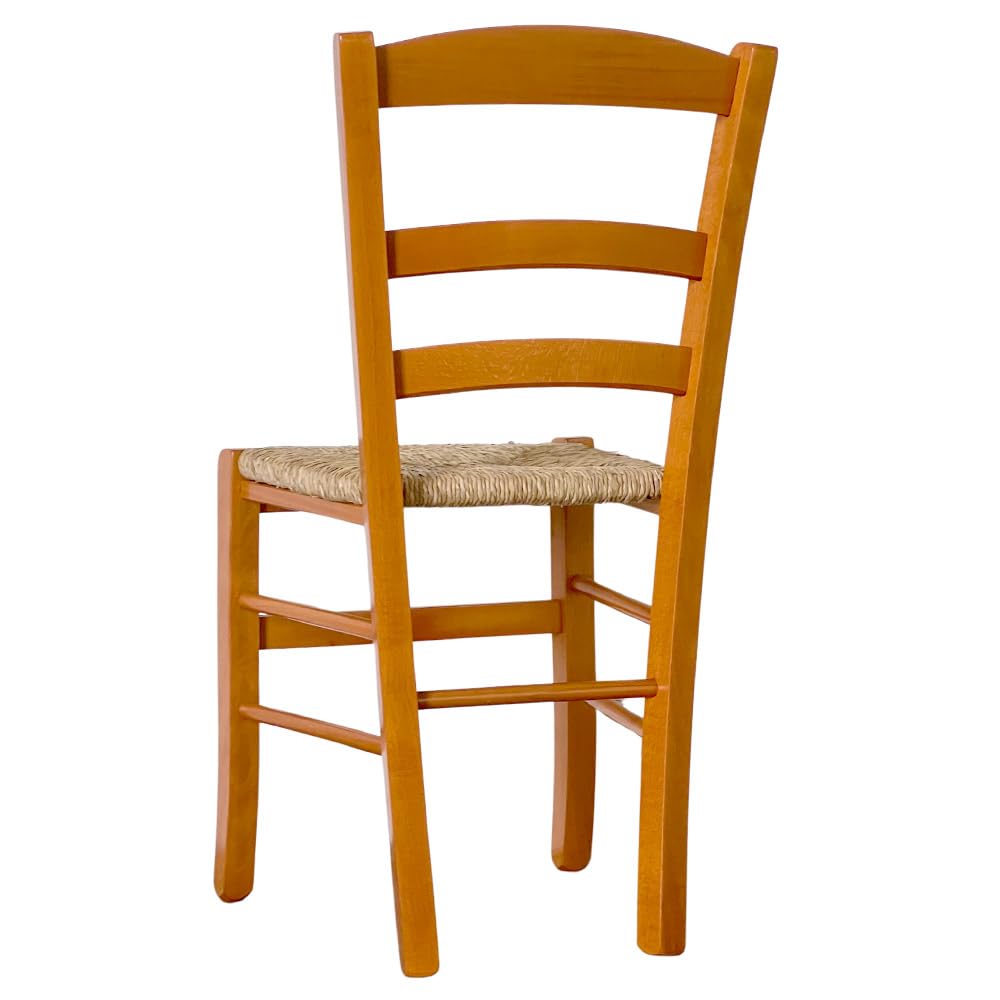 ok affarefatto zimbardi costanza Stuhl aus Massivholz in der Farbe Kirsche mit Sitz aus Stroh für Restaurant, Haus, Modell Paesana robust mit Dicke der Beine von 36 x 40 mm, bereits montiert