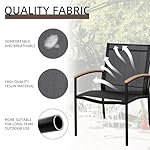 Shintenchi 3 Pieces Patio Bistro Sets, Outdoor Textilene Fabric Conversation Bistro Set, Textilene Fabric Front Porch Chairs Small Patio Furniture Set with Table for Lawn,Garden,Balcony (Black) - Image 2