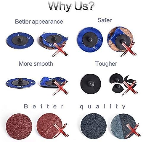 NYXCL 30Pcs Quick Change Discs Set, 2 inch Nylon Sanding Discs with 1/4" Holder, for Die Grinder Surface Prep Strip Grind Polish Finish Burr Rust Paint Removal, Surface Conditioning Discs