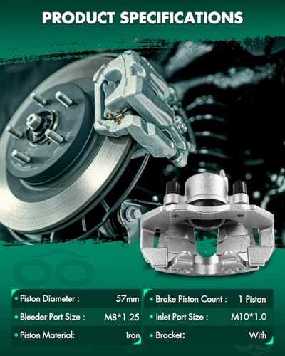 Image of SCITOO Front Passenger Side Disc Brake Caliper 19B2943 Compatible For Mazda For 3 2004,With Bracket 1PC