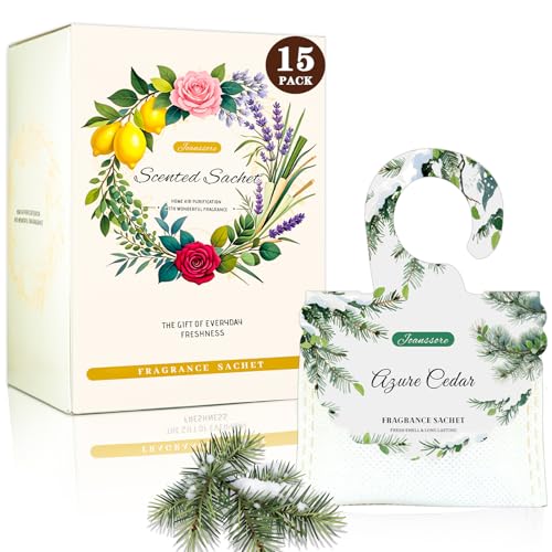 15 Packs Scented Sachets Bag for Drawers and Closets, Home Fragrance Sachet, Long-Lasting Hanging...