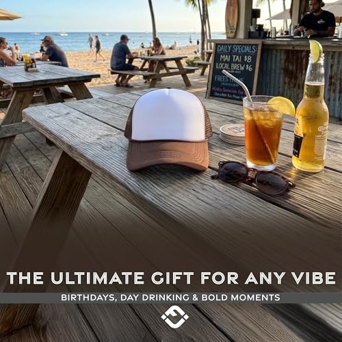 Image of Funky Junque Blank Mesh Foam Lightweight Snapback Trucker Hat | Lightweight Foam Trucker Hat with Breathable Mesh Back, Golf Beach and Street Style, Trendy Trucker Hats for Men