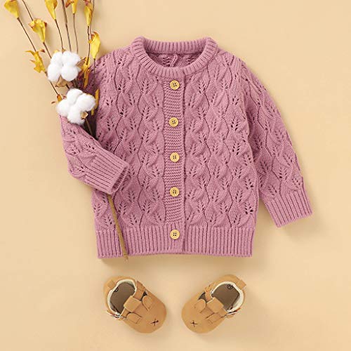 sfdgfhyf Baby Boys Girls Sweaters Cable Knit Long Sleeve Crewneck Chunky Crochet Cardigan Sweater Solid Button4