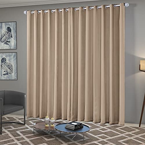 Cortina Blackout/Blecaute Quarto/Sala em Tecido 3,00m x 2,50m com Ilhós Cromado Solaris - Avelã