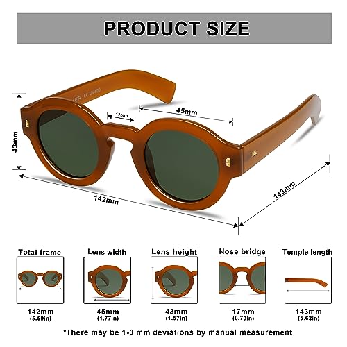 Image of VANLINKER Vintage Round Polarized Sunglasses for Women Men Trendy Shades Retro Circle Sun Glasses VL9743