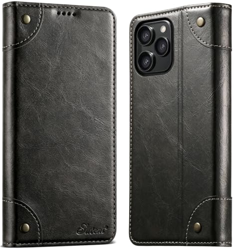 SINIANL for iPhone 14 Wallet Case with Card Holder, Dark Gray