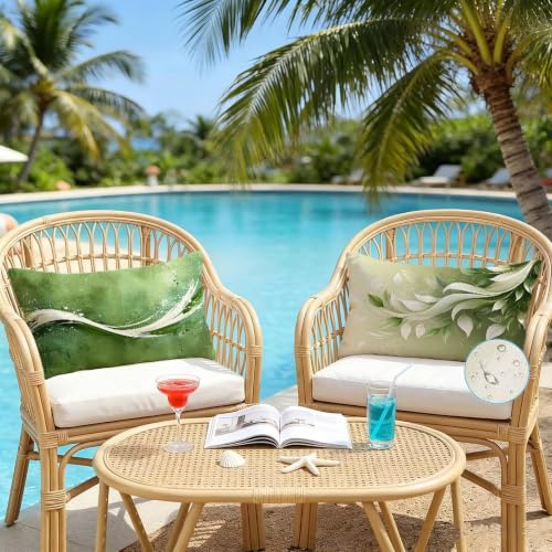 Housse de coussin en lin imperméable 50x70 cm vert de haute qualité décorative