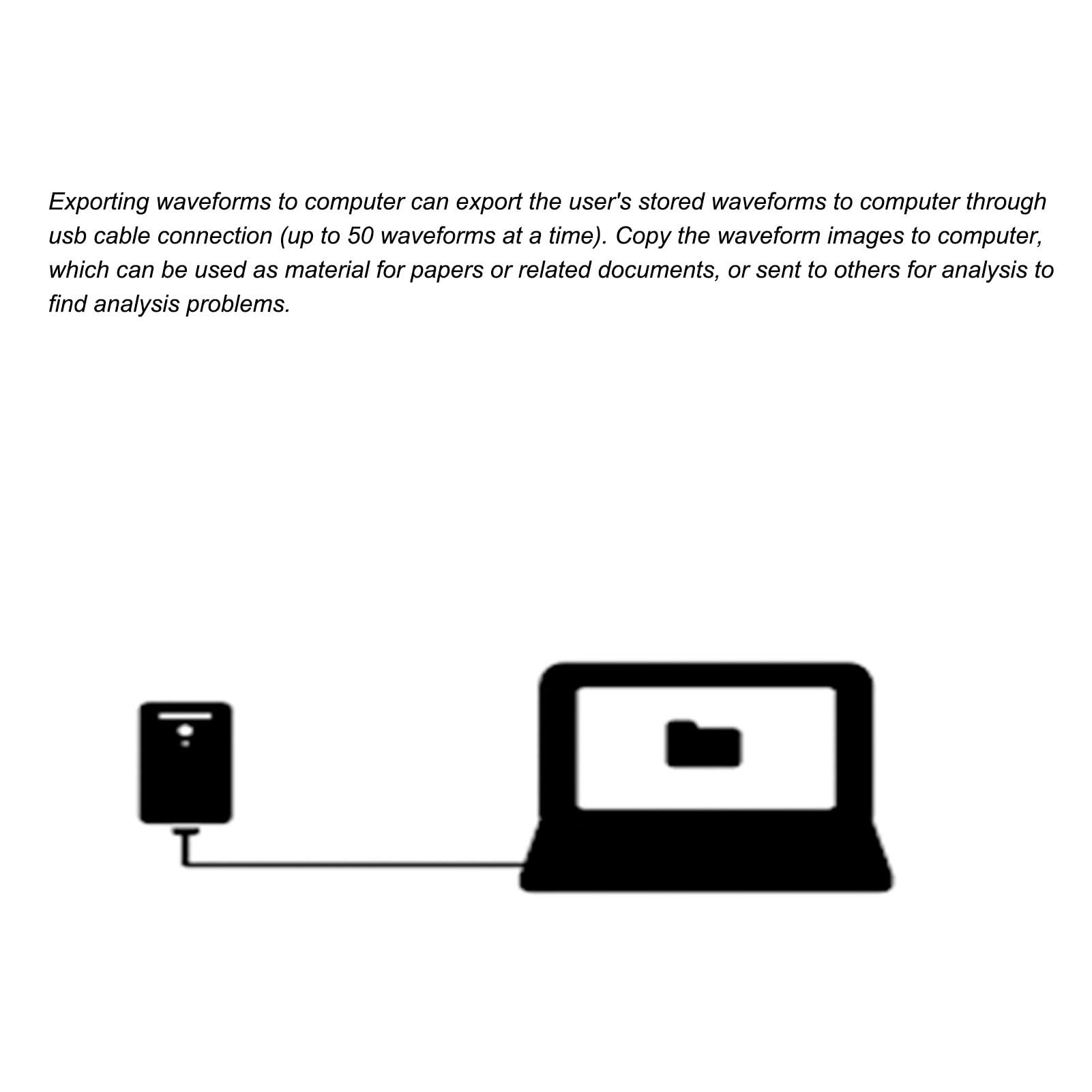 Oscilloscopio Digitale, Larghezza di Banda 120M Frequenza di Campionamento 500M Oscilloscopio Portatile a Canale Singolo, Portatile con Memorizzazione della Forma d' Connessione USB per