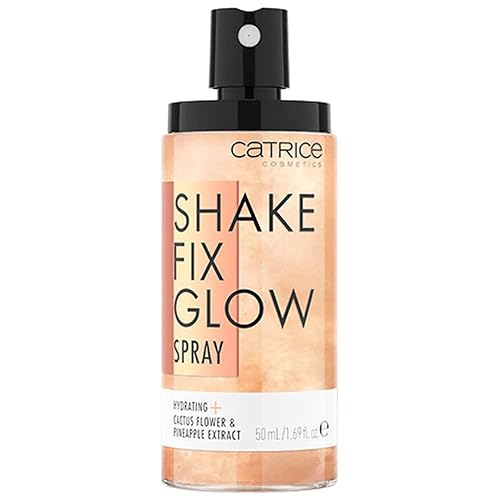 Catrice Shake Fix Glow Spray | Establece maquillaje e hidrata la piel | Fabricado con flor de cactus y extracto de piña | Sin aceite, sin parabenos,