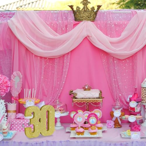 Image of TONIFUL 30th Birthday Decoration for Men and Women,30th Anniversary Decoration,Glod Glitter 30th Birthday Centerpieces for Party Decoration,Number 30 Centerpiece Table Decoration
