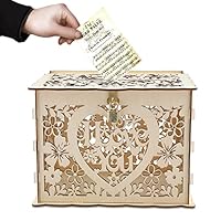Scatola Per Cartoline Di Nozze In Legno - Con Serratura, Per Matrimoni, Compleanni, Regali - Foto 8