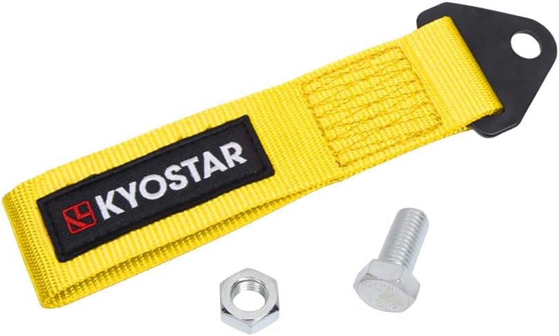 Kyostar Universal Racing Tow Strap for Front or Rear Bumper Towing Hooks, High Strength Tow Straps, Upgrade Version (Red)