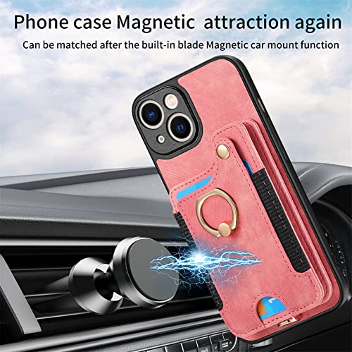 Coque iPhone 15 rose avec anneau de support et technologie RFID - 4