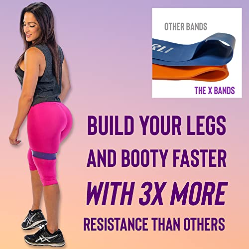 The X Bands Exercise Resistance Bands - Fitness Workout Set Of 2 Loop Booty Bands Of 30 And 60 Lb - Premium Quality Elastic Latex - Best For Stretching, Yoga, Legs Training, Physical Therapy #TOP4