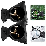 Wasserhahn Abdeckung, Frostschutz Wasserhahn, kältebeständig Außen Wasserhahn Abdeckung, Verdickung Winterfester Beutel für Wasserhahn - Schwarz 2er Packung (M1)