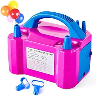 DEMELA Electric Air Balloon Pump Portable Air Blower Pump for Balloons 110V 600W Dual Nozzle Electric Inflator for Party Decoration Sports Rose Red
