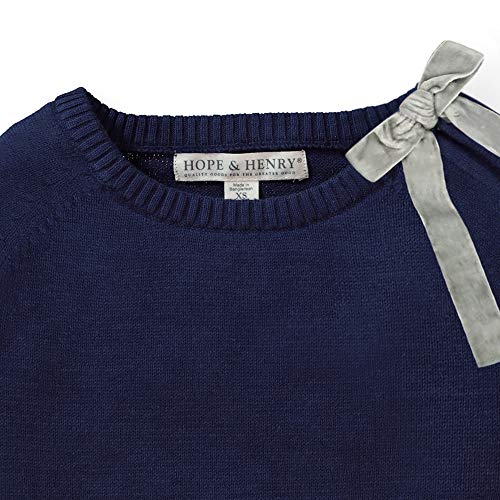 Hope & Henry Girls' Long Sleeve Bow Neck Pullover Sweater2