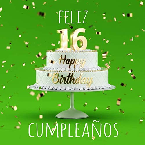Feliz 16 Cumpleaños: Libro de visitas con 110 páginas - Couverture verde claro