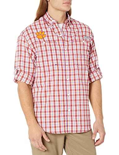 Columbia Camiseta de Manga Larga para Hombre Collegiate Super Tamiamiamiami, CLE-Vivid Purple Gameday Plaid Large