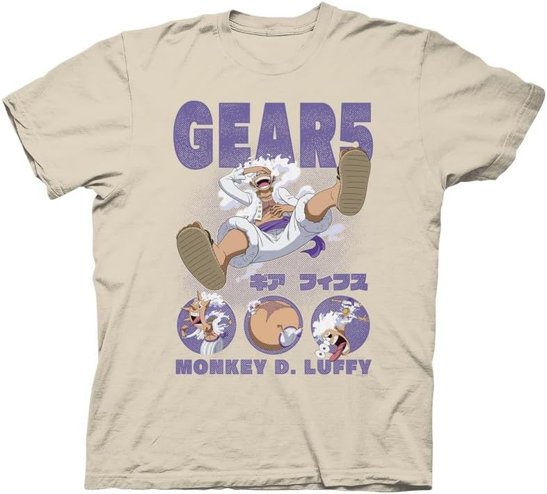 One Piece Gear 5 Anime - Camisetas de manga corta para hombre con licencia oficial