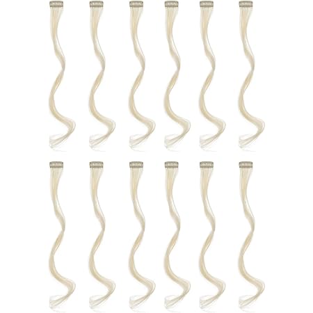 SWACC 12 Stück Clip-In Haarverlängerungen – Einfarbig, Bunt, 45-48 Cm, Für Party, Halloween