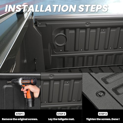 Image of LASFIT Tailgate Mat for Ford Ranger 2026 2025 2024 Truck Tailgate Liner All Weather Protector TPE Durable Tailgate Cover Easy to Install Remove Clean