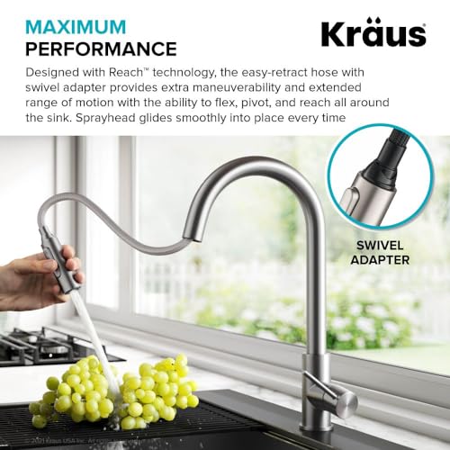 KRAUS Spot Free Stainless Steel 16 in Pull Down Kitchen Faucet KPF-3104SFS - image 7