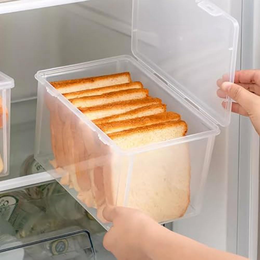 Grimmstr Airtight Bread Storage Containers Reusable Loaf Cake Clear Bread Dispenser Freshest Bread Bin