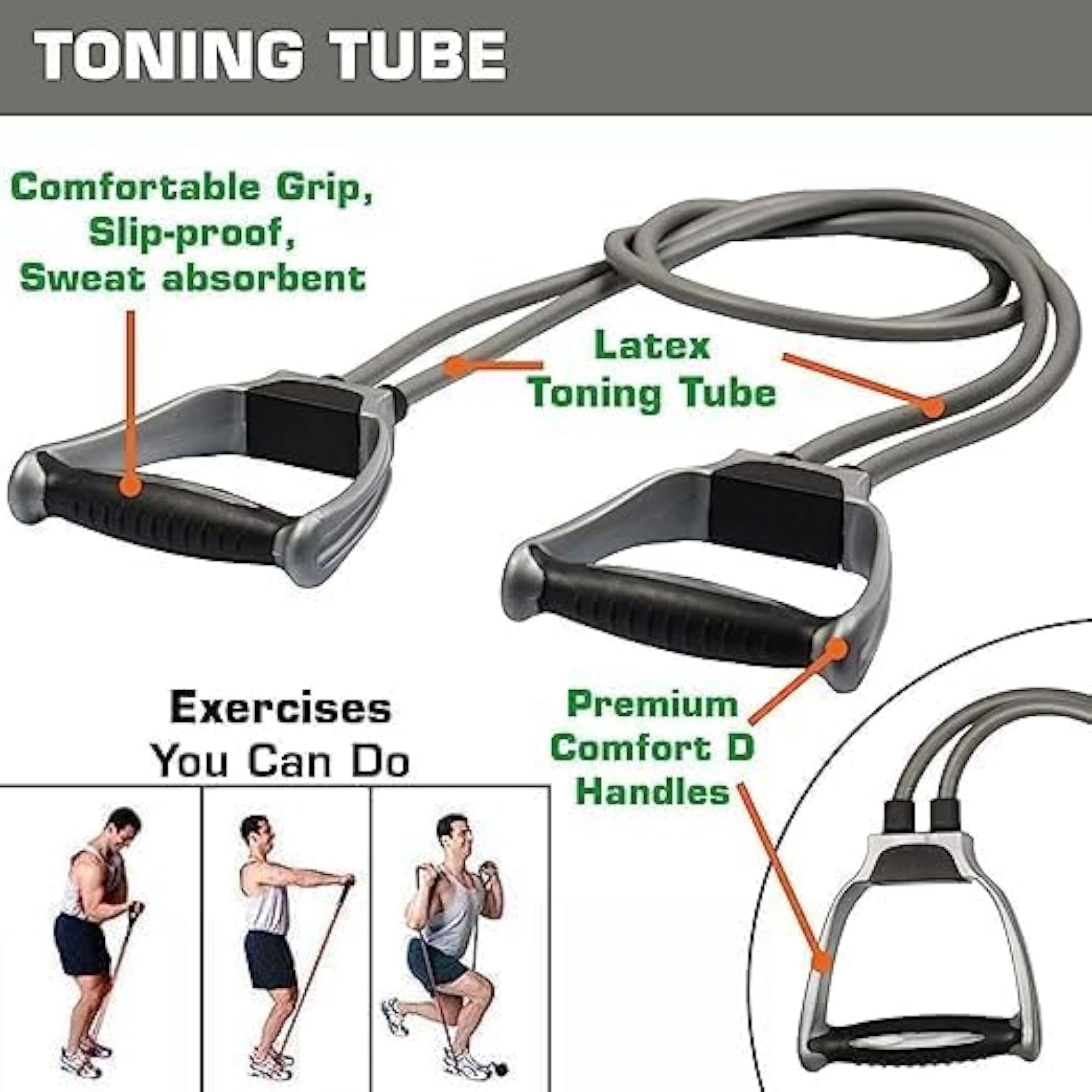Gym Bag Combo with Shoe Compartment and Exercise Tube