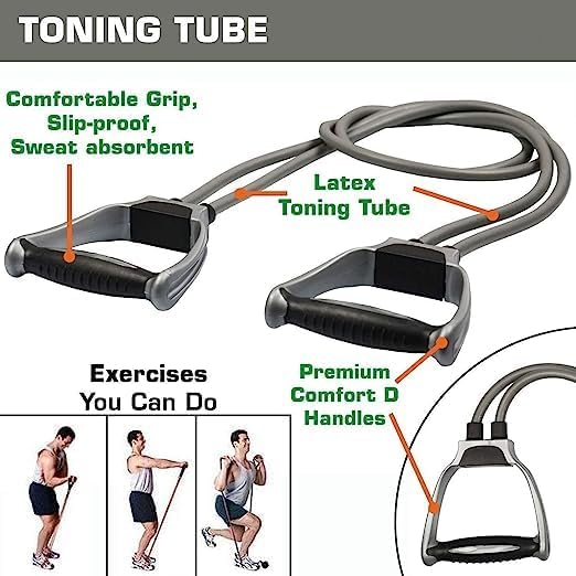 BDPE Double Toning Resistance Tube Pull Rope Elastic Rubber Exercise - Image 5