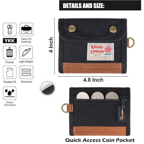 Rough Enough Boys Wallet for Teen Boys Men with Keychain Neck Lanyard in Classic Vintage Style3