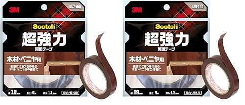 スリーエム(3M) 3M 両面テープ 超強力 木材 べニア 用 幅19mm 長さ4m スコッチ SMZ-19R セミロング (× 2)