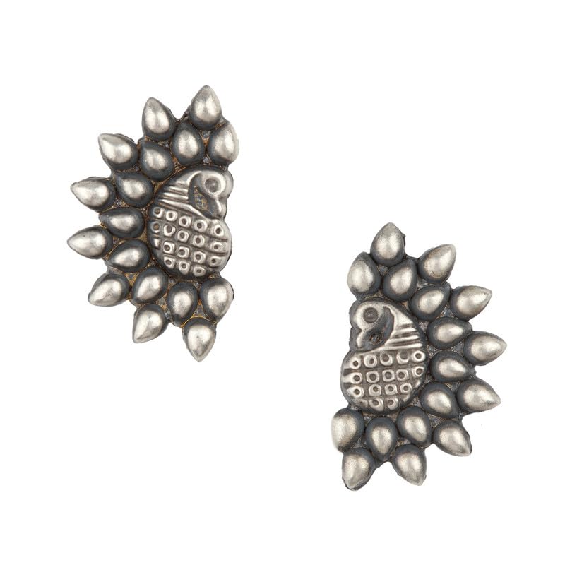 House Of Aadyaa Handmade Paisley Peacock Earrings | Oxidized | Made in 92.5 Silver (B0CZXZX6ZL) Amazon Price History, Amazon Price Tracker