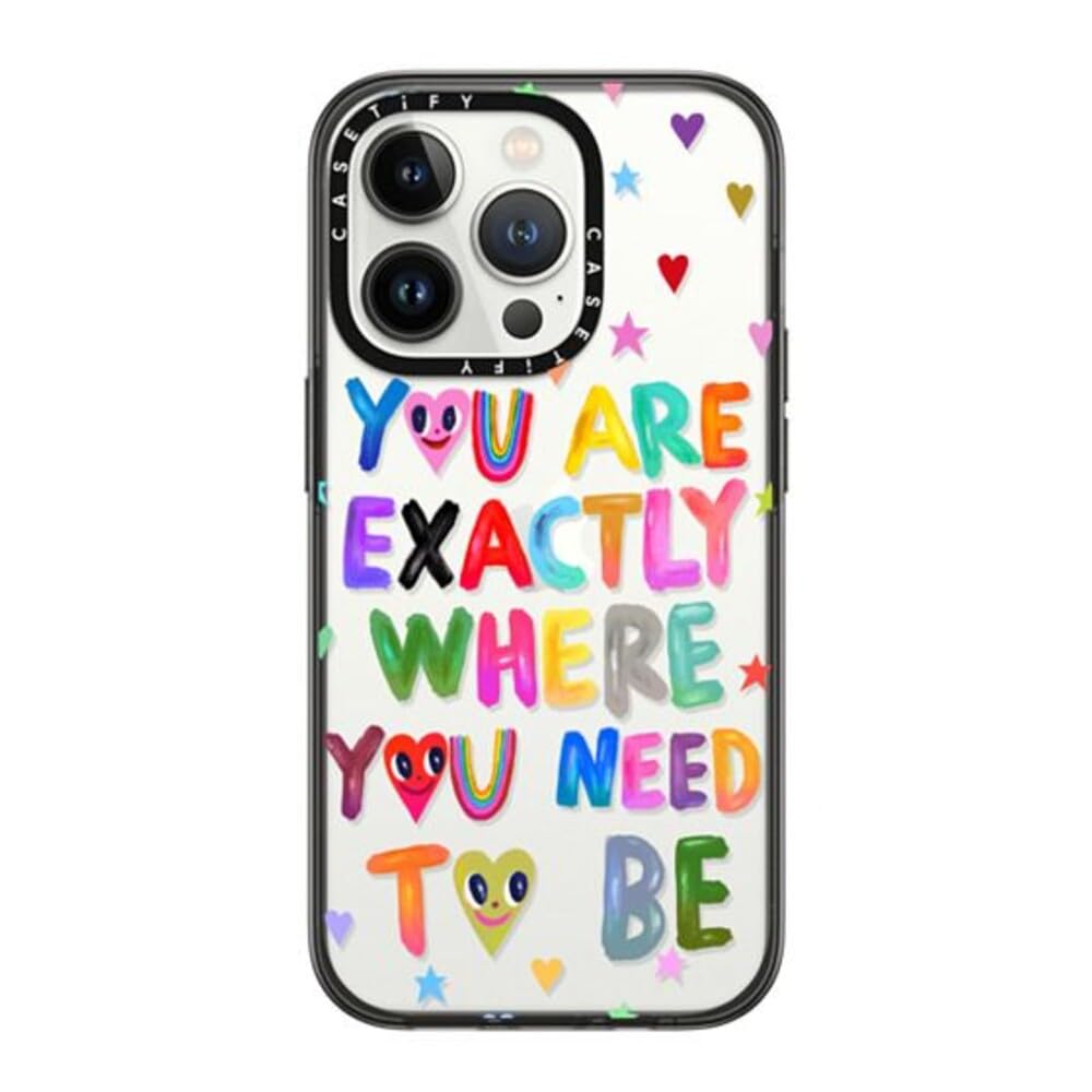 CASETiFY Compact iPhone 14 Pro Case [4 ft. 2X Military Grade Drop Protection/Slim/Lightweight] - You are Exactly - Clear Black