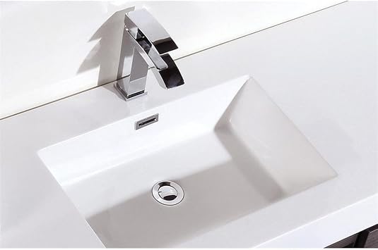 Bliss 60 Gray Oak Wall Mount Single Sink Modern Bathroom Vanity