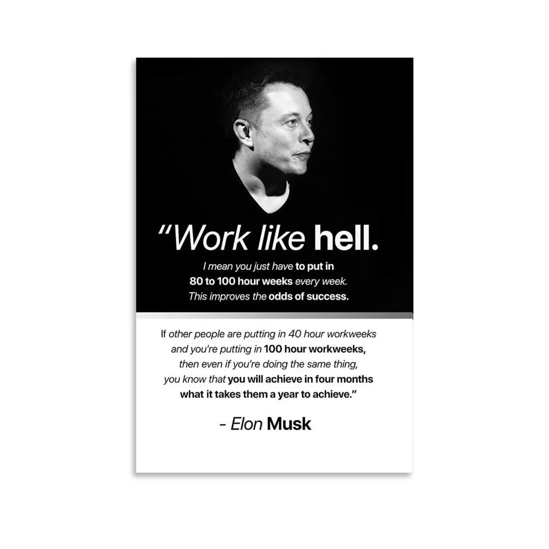 Amazon.com: Elon Musk Inspirational Posters Abstract Art Quote Canvas ...